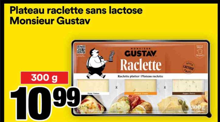 Plateau raclette sans lactose Monsieur Gustav