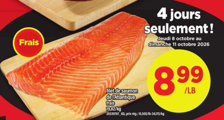 FILET DE SAUMON DE L'ATLANTIQUE FRAIS