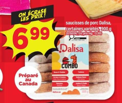 Saucisses de porc Dalisa