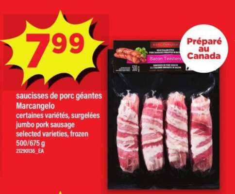 saucisses de porc géantes Marcangelo