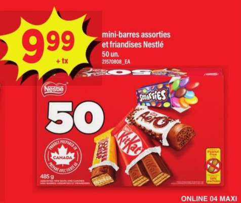 mini-barres assorties et friandises Nestlé