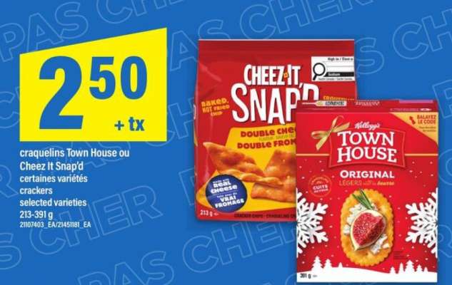 Craquelins Town House ou Cheez It Snap'd