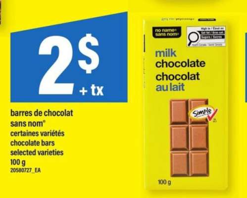 barres de chocolat sans nom