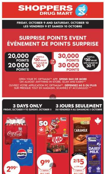 Circulaire Shoppers Drug Mart - 09 Octobre 2026 - 11 Octobre 2026.