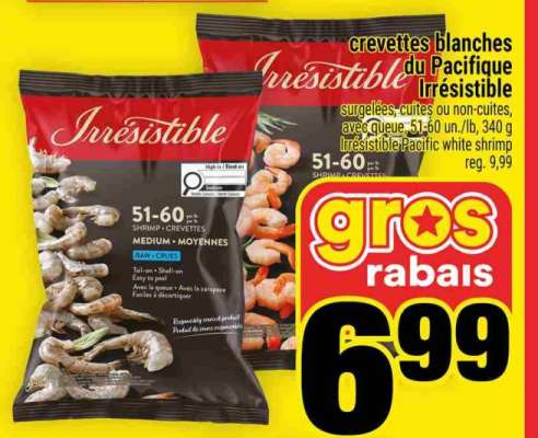 CREVETTES BLANCHES DU PACIFIQUE IRRÉSISTIBLE