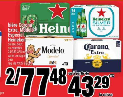 bière Corona Extra, Modelo Especial, Heineken