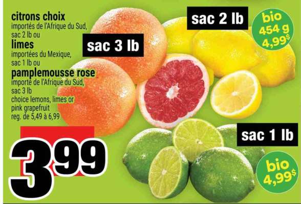 citrons choix, limes, pamplemousse rose