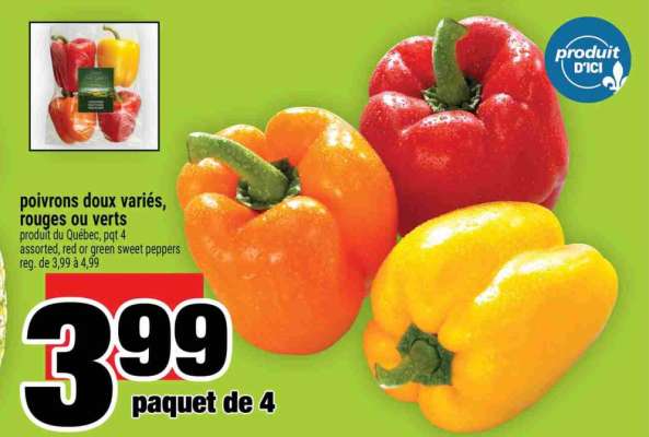 poivrons doux variés, rouges ou verts