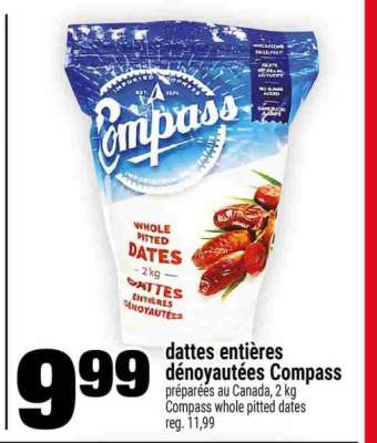 dattes entières dénoyautées Compass