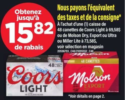 Coors Light 48 canettes