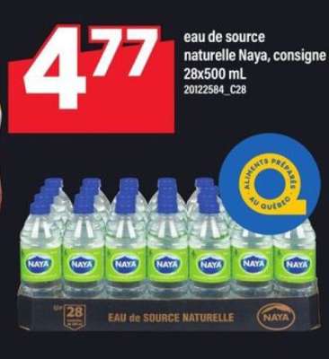 eau de source naturelle Naya, consigne