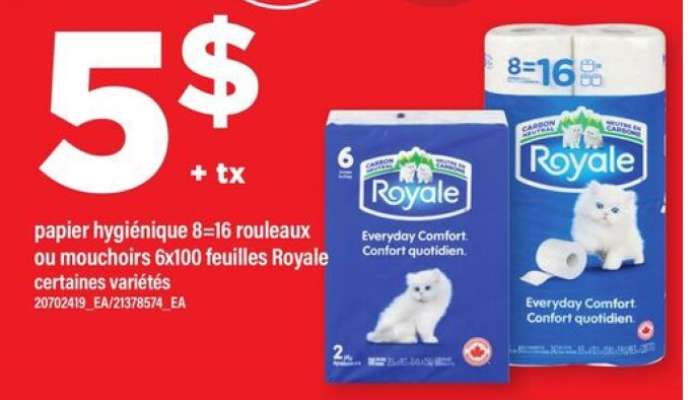 Royale papier hygiénique ou mouchoirs
