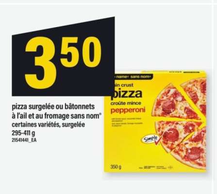pizza surgelée ou bâtonnets à l'ail et au fromage sans nom