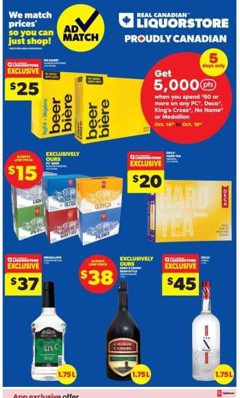 Circulaire Real Canadian Liquorstore - 14 Octobre 2026 - 18 Octobre 2026.