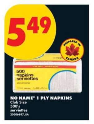 NO NAME 1 PLY NAPKINS