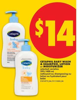 Cetaphil Baby Wash & Shampoo, Lotion or Moisturizer