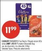 CADBURY FAVOURITES Fun Treats / LINDT LINDOR Pumpkin Chocolate Bag