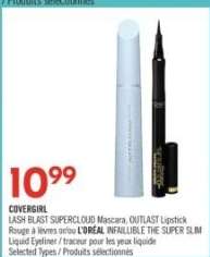 COVERGIRL LASH BLAST SUPERCOULD Mascara, OUTLAST Lipstick