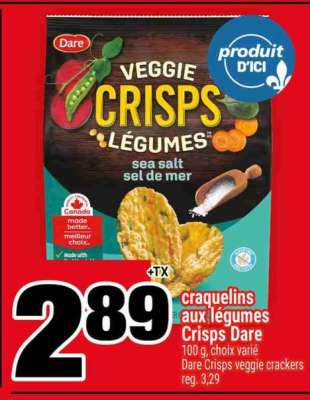 Craquelins aux légumes Crisps Dare
