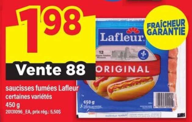 SAUCISSES FUMÉES LAFLEUR