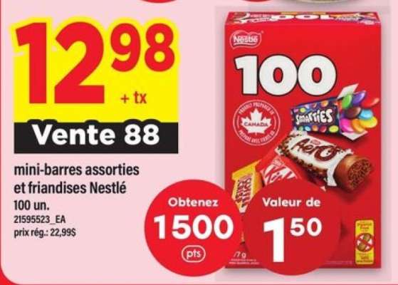 mini-barres assorties et friandises Nestlé
