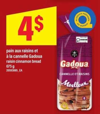 Gadoue pain aux raisins et à la cannelle