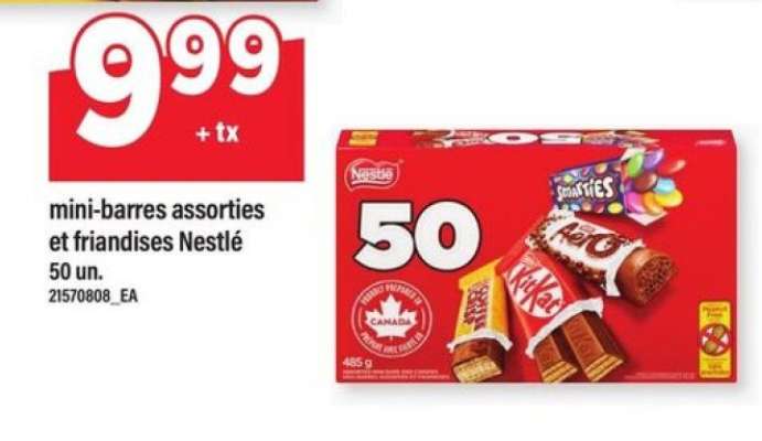mini-barres assorties et friandises Nestlé 50 un.