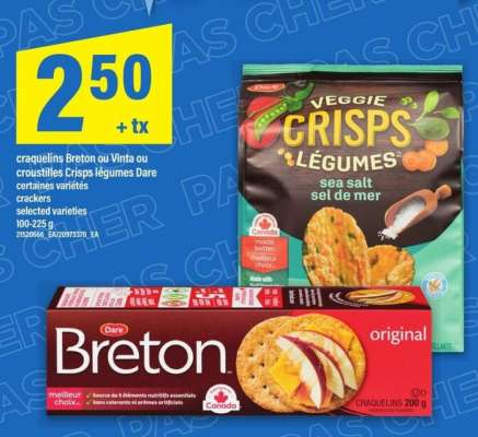 Craquelins Breton ou Vinta ou croustilles Crisps légumes Dare