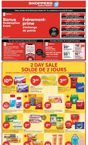 Circulaire Shoppers Drug Mart - 24 Octobre 2026 - 29 Octobre 2026.