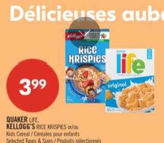 QUAKER LIFE, KELLOGG'S RICE KRISPIES