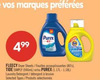 FLEECY Dryer Sheets / TIDE SIMPLY / PUREX
