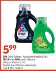 GAIN Fabric Softener / CHEER or GAIN Laundry Detergent