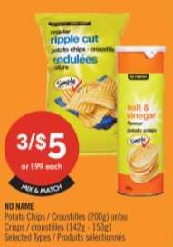 NO NAME Potato Chips / Croustilles