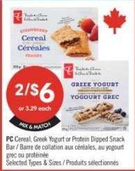 PC Cereal, Greek Yogurt or Protein Dipped Snack Bar