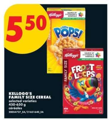 KELLOGG’S FAMILY SIZE CEREAL